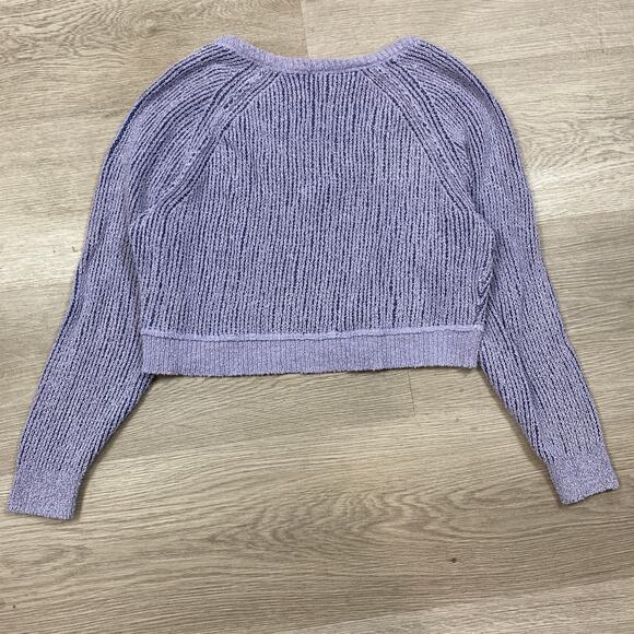 Free People High Low V Cropped Sweater Women's S Boho Indie Cozy - Picture 3 of 9